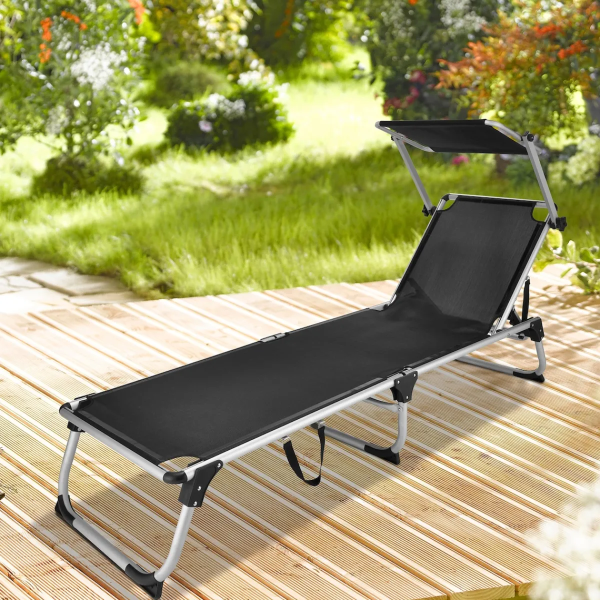 Die moderne Hausfrau Sonnenliege mit Sonnendach