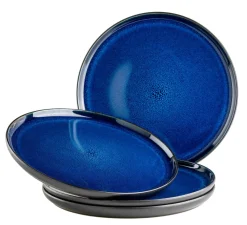 Die moderne Hausfrau Speiseteller-Set, Steinzeug Niara Schwarz / Grau