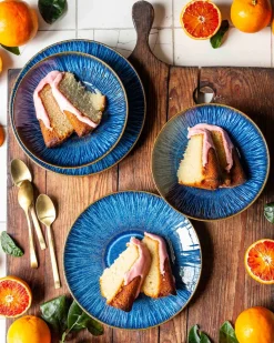 Die moderne Hausfrau Speiseteller-Set, Steinzeug Eisfall