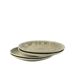 Die moderne Hausfrau Speisteller-Set, Steinzeug Moos'N'Stein Grün