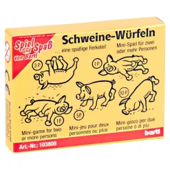 Die moderne Hausfrau Spiel "Schweine-Würfeln"
