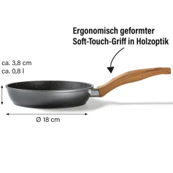 Die moderne Hausfrau STONELINE Bratpfanne 18 cm | ohne Deckel - Holzoptik