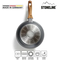 Die moderne Hausfrau STONELINE Bratpfanne 24 cm | ohne Deckel - Holzoptik