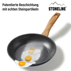 Die moderne Hausfrau STONELINE Bratpfanne 24 cm | ohne Deckel - Holzoptik