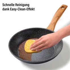 Die moderne Hausfrau STONELINE Bratpfanne 24 cm | ohne Deckel - Holzoptik