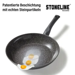 Die moderne Hausfrau STONELINE CERAMIC Keramik Kochgeschirr-Set 14-teilig | mit Deckeln - Schwarz