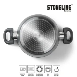 Die moderne Hausfrau STONELINE CERAMIC Keramik Kochgeschirr-Set 6-teilig 18/20/24 | mit Deckeln