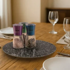 Die moderne Hausfrau STONELINE Drehbare Glas Servierplatte Tortenplatte 32 cm | Schwarz