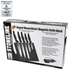 Die moderne Hausfrau STONELINE Edelstahl Messer Set 5-teilig mit Messerblock | Schwarz