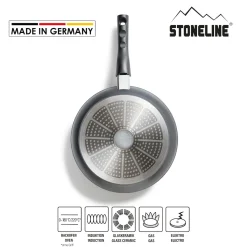 Die moderne Hausfrau STONELINE Flex Schmorpfanne 24 cm mit abnehmbarem Griff | ohne Deckel
