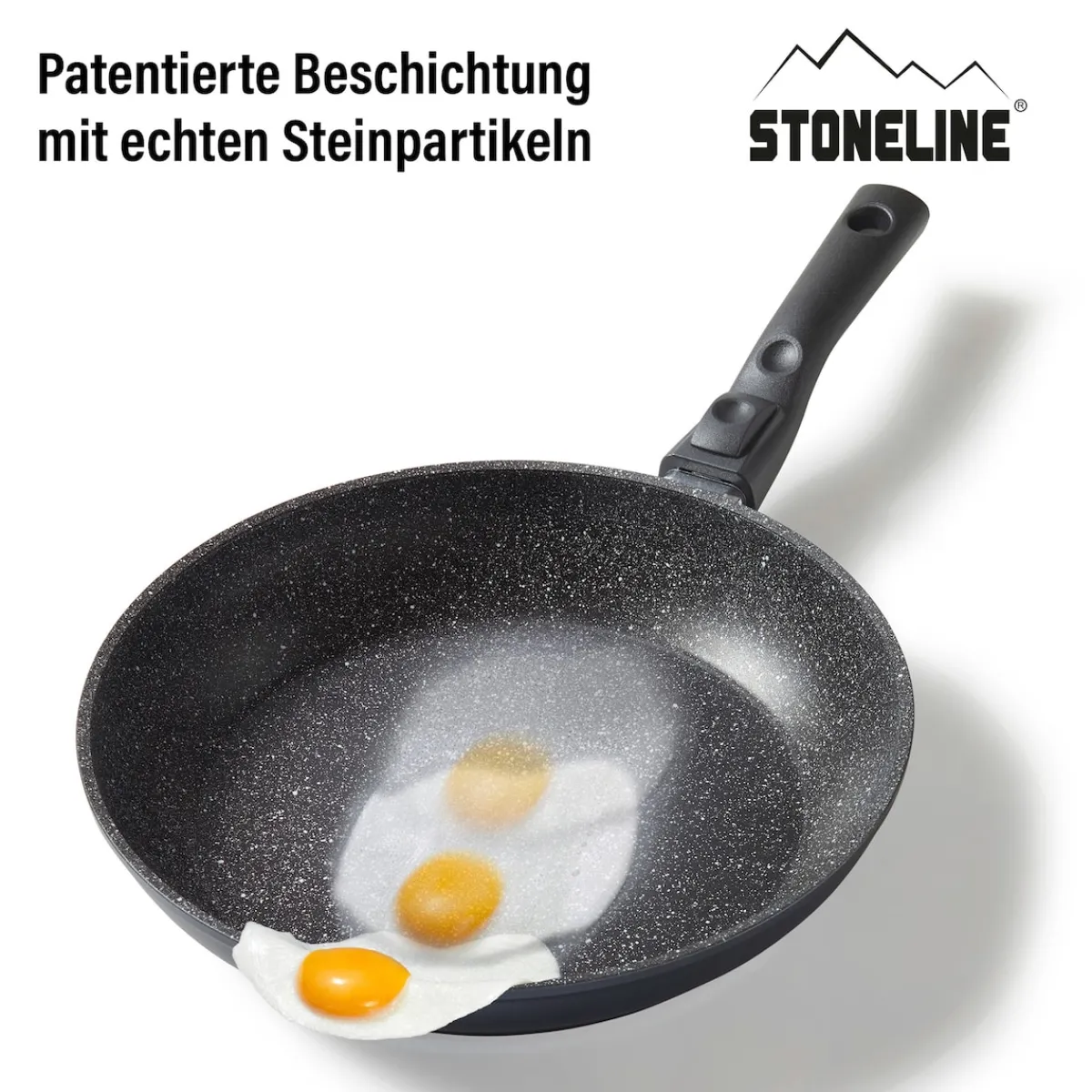 Die moderne Hausfrau STONELINE Flex Schmorpfanne 24 cm mit abnehmbarem Griff | ohne Deckel