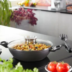 Die moderne Hausfrau STONELINE Glasdeckel 28 cm mit Aroma-Deckel | Edelstahl