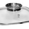 Die moderne Hausfrau STONELINE Glasdeckel Eckig 28 cm mit Aroma-Deckel | Edelstahl