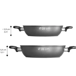 Die moderne Hausfrau STONELINE Gourmundo Servierpfanne 24 cm | Grau