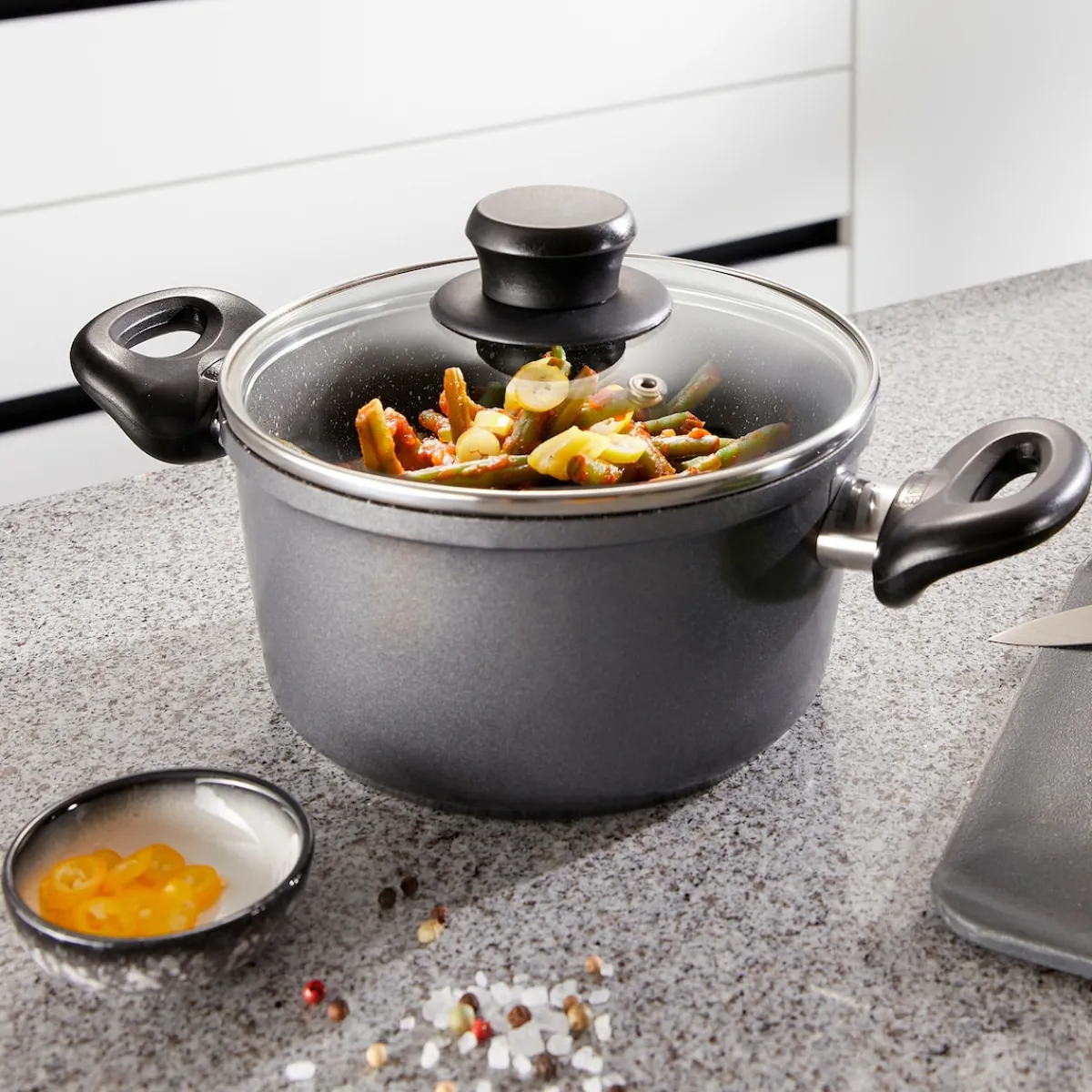 Die moderne Hausfrau STONELINE Kochtopf 18 cm | mit Deckel