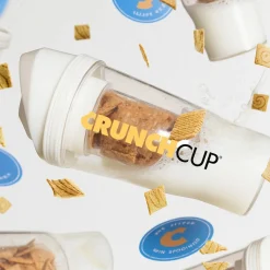 Die moderne Hausfrau STONELINE Original CrunchCup Tragbarer Müslibecher To Go 260 + 250 ml | Weiß