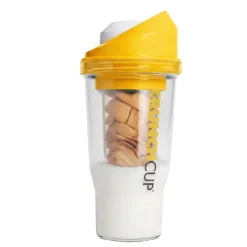 Die moderne Hausfrau STONELINE Original CrunchCup Tragbarer Müslibecher To Go 260 + 250 ml | Gelb