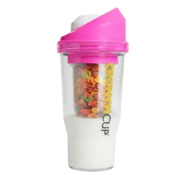 Die moderne Hausfrau STONELINE Original CrunchCup Tragbarer Müslibecher To Go 260 + 250 ml | Pink