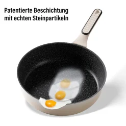 Die moderne Hausfrau STONELINE Schmorpfanne 28 cm Creme | mit Deckel