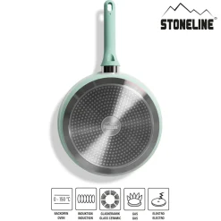 Die moderne Hausfrau STONELINE Schmorpfanne 28 cm Mint | mit Deckel