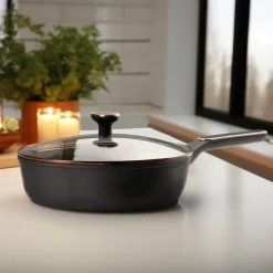 Die moderne Hausfrau STONELINE Schmorpfanne 28 cm Roségold | mit Deckel