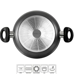 Die moderne Hausfrau STONELINE Servierpfanne 24 cm | Schwarz