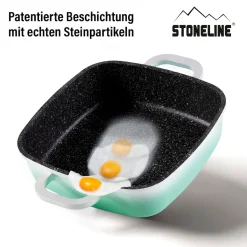 Die moderne Hausfrau STONELINE Servierpfanne Eckig 20 cm Mint | mit Deckel