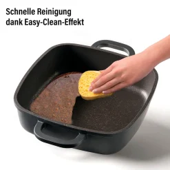 Die moderne Hausfrau STONELINE Servierpfanne Eckig 20 cm Roségold | mit Deckel