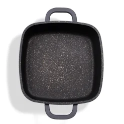 Die moderne Hausfrau STONELINE Servierpfanne Eckig 20 cm Roségold | mit Deckel