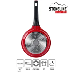 Die moderne Hausfrau STONELINE SMART Bratpfanne 20 cm | ohne Deckel - Rot