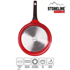 Die moderne Hausfrau STONELINE SMART Bratpfanne 28 cm | ohne Deckel - Rot
