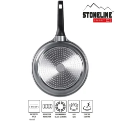 Die moderne Hausfrau STONELINE SMART Bratpfannn 28 cm mit abnehmbarem Griff - Grau