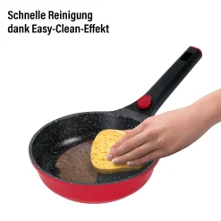 Die moderne Hausfrau STONELINE SMART Pfannen-Set 3-teilig Rot mit abnehmbaren Griffen | ohne Deckel - Schwarz