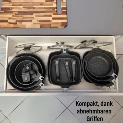 Die moderne Hausfrau STONELINE SMART Servierpfanne Eckig 24 cm | mit Deckel