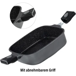 Die moderne Hausfrau STONELINE SMART Servierpfanne Eckig 24 cm | mit Deckel