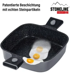 Die moderne Hausfrau STONELINE SMART Servierpfanne Eckig 24 cm | mit Deckel
