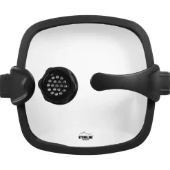 Die moderne Hausfrau STONELINE SMELL WELL FUTURE Glasdeckel Eckig 24 cm mit SMELL WELL Funktion | Schwarz