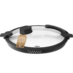 Die moderne Hausfrau STONELINE SMELL WELL FUTURE Glasdeckel 32 cm mit SMELL WELL Funktion | Schwarz