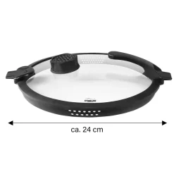 Die moderne Hausfrau STONELINE SMELL WELL FUTURE Glasdeckel 32 cm mit SMELL WELL Funktion | Schwarz