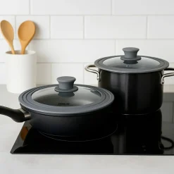 Die moderne Hausfrau STONELINE Universal Glasdeckel Set 16/18/20 und 24/26/28 | Grau