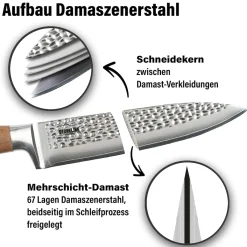 Die moderne Hausfrau STONELINE Universalmesser 24 cm | 67 Lagen Damastmesser