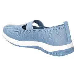 Damen Die moderne Hausfrau Stretch-Ballerina „Aktiv“ blaugrau