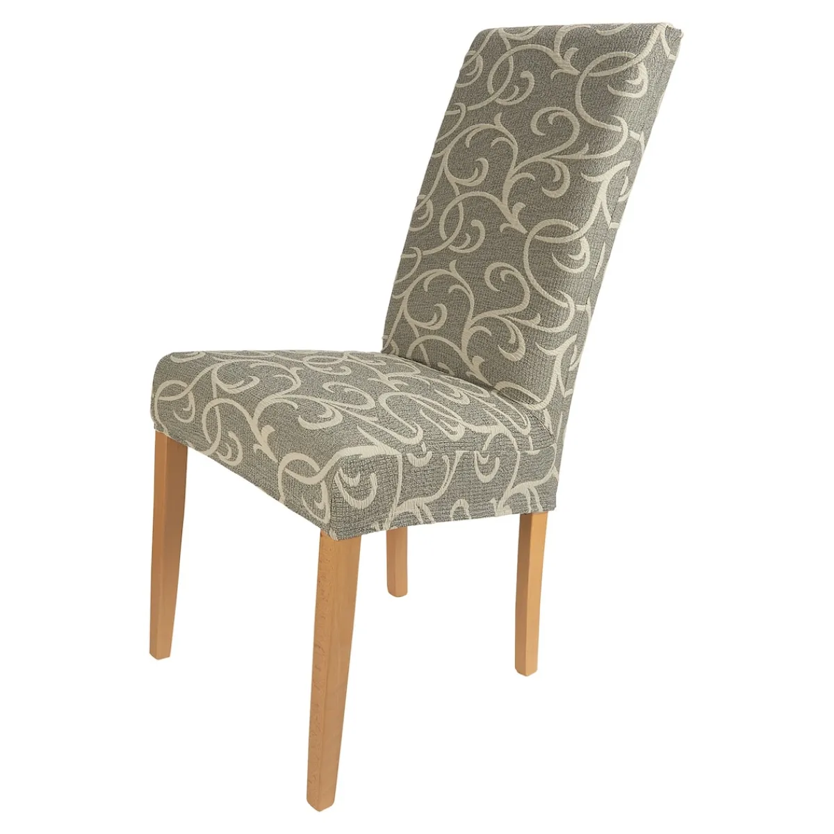 Die moderne Hausfrau Stuhlhusse „Ornamente“, 2 Stück grau