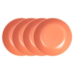 Die moderne Hausfrau Suppenteller „Basic“, 4 Stück apricot