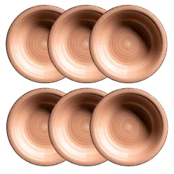 Die moderne Hausfrau Suppenteller-Set, Steingut LUMACA Koralle