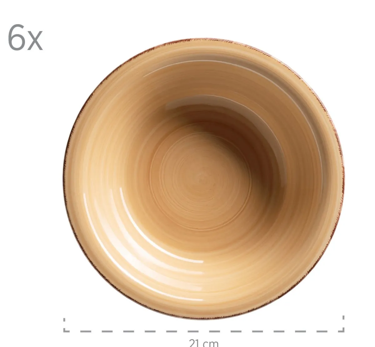 Die moderne Hausfrau Suppenteller-Set, Steingut LUMACA Koralle