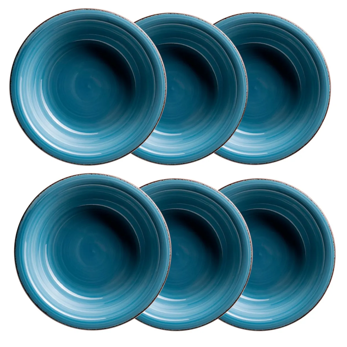 Die moderne Hausfrau Suppenteller-Set, Steingut LUMACA Dunkelblau