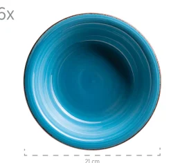 Die moderne Hausfrau Suppenteller-Set, Steingut LUMACA Dunkelblau