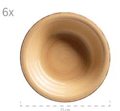 Die moderne Hausfrau Suppenteller-Set, Steingut LUMACA Olivgrün