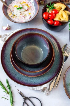 Die moderne Hausfrau Suppenteller-Set, Steinzeug Teona 4 x Suppenteller